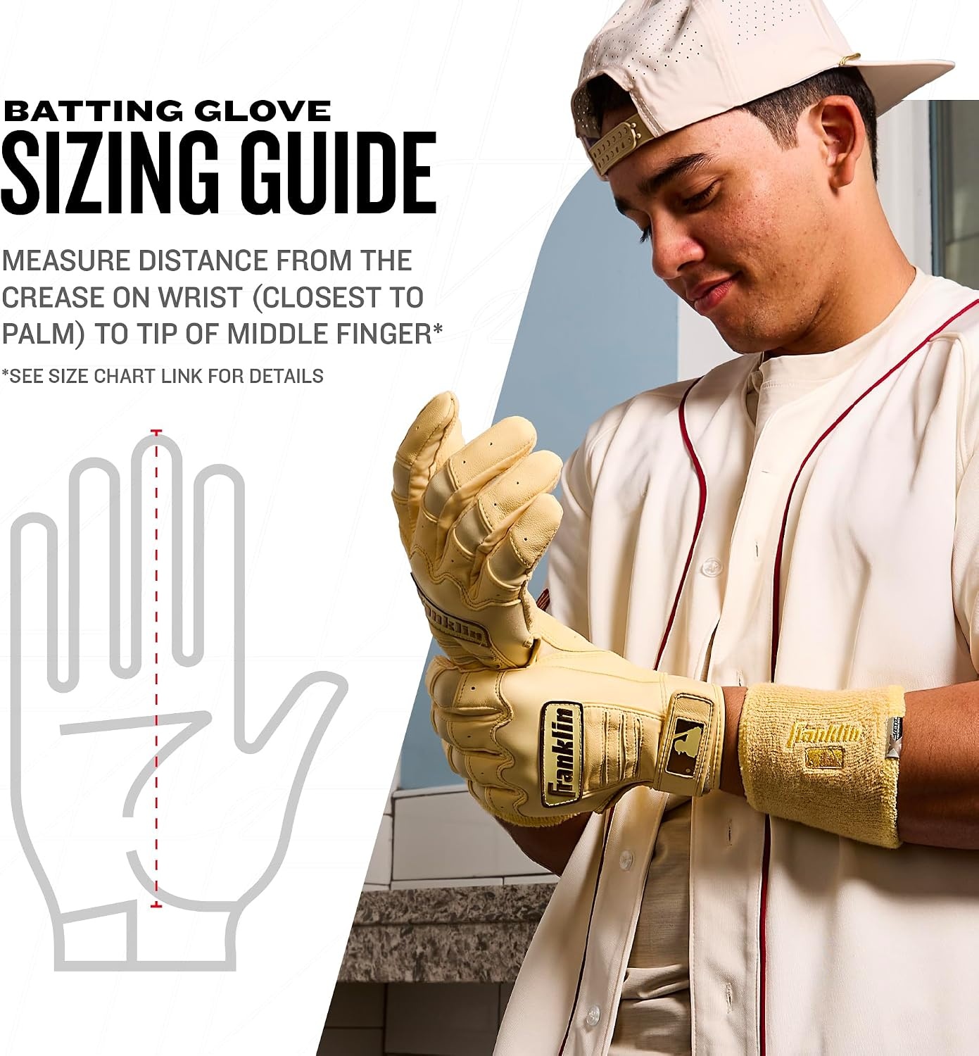 image:imageFranklin Sports MLB Baseball Batting Gloves  CFX Pro Youth and Adult  Baseball  Softball  Multiple Sizes  ColorsCarolina BlueNavy