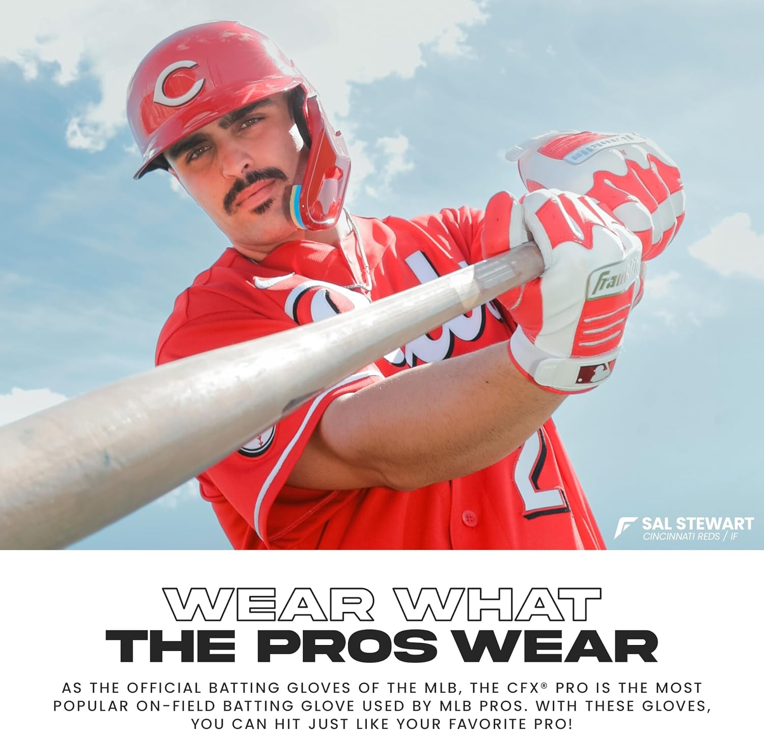 image:imageFranklin Sports MLB Baseball Batting Gloves  CFX Pro Youth and Adult  Baseball  Softball  Multiple Sizes  ColorsMint 2